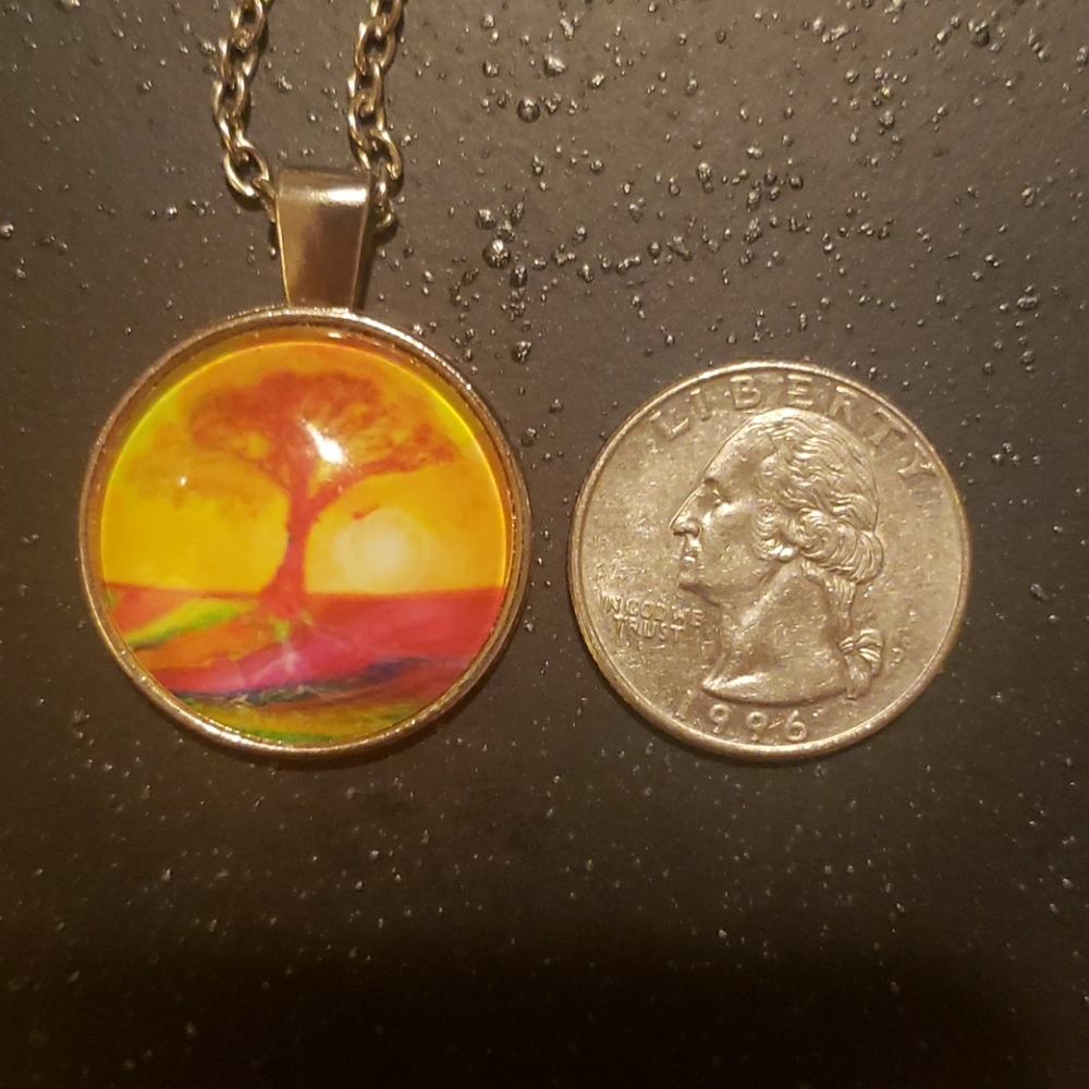 Unique fire tree pendant!